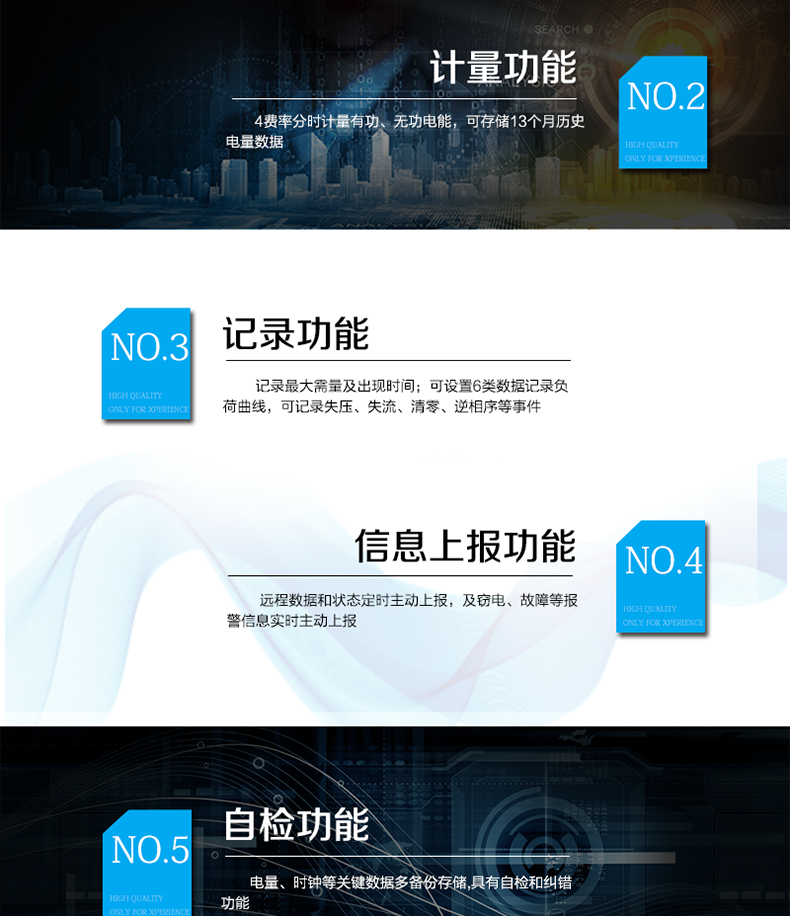 威胜DSSD331-MB4　主要功能

　　大屏幕、宽视角液晶显示，具备丰富的状态指示和汉字提示符，带背光。

　　1个GPRS通讯接口，1路被动RS-485、1路主动抄子表源RS485，吸附式/远红外通讯接口,各通讯物理端口相互独立。

　　配置有功、无功空接点及LED电能脉冲输出。

　　分时计量正反向有功电量,四象限无功电量,组合1、组合2无功电量.组合方式：四象限无功任意组合,计量分相正反向有功、感容性无功电量。

　　最大8费率,主副两套时段,自动纠错,最大可记录13个月历史记录。

　　可设置6类数据记录负荷曲线,容量达到2M字节。

　　记录失压、全失压、失流、全失流、电压合格率、清零、清需量、编程、校时、上电、过压、逆相序、开盖等事件。

　　双备份数据存储,具有自检和纠错功能,具有内卡错、时钟错、电压逆相序、失压、过压、失流、电池欠压故障报警功能。

　　远程数据和状态定时主动上报，支持实时查询。

　　远程预付费和远程跳闸、合闸功能(可选)。

　　窃电、非法操作、故障等报警信息实时主动上报。

　　停电后可通过按钮、手抄器唤醒显示，可远红外抄表。

　　通信采集模块在采集和传输功能部分，遵循多种上行通讯规约，能够实现电力部门对远方用户计量点或配变监测点的电能相关数据的采集及相关事件的监测要求，通信采集模块能通过抄表485口抄读基表数据。
