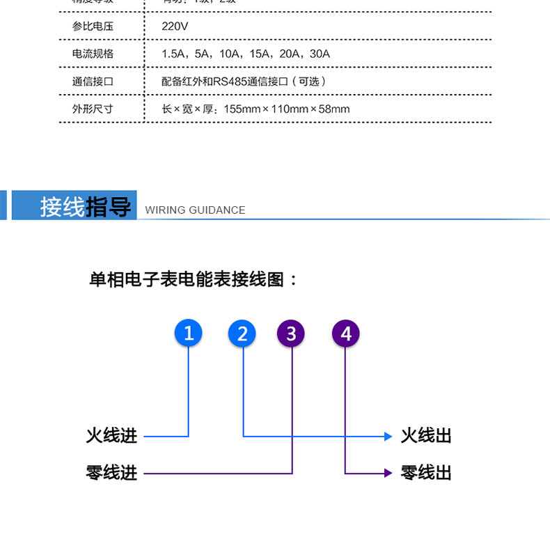 林洋DDS71单相交流有功电能表接线指导