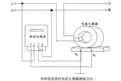 单相电表互感式接线图