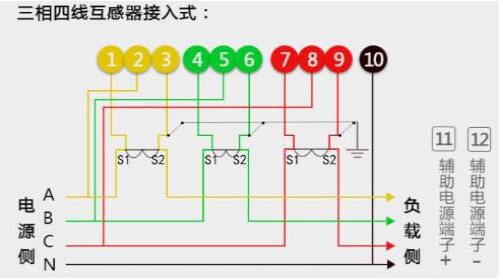 三相四线电表接线图片