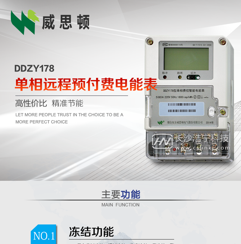 烟台威思顿DDZY178单相远程预付费电能表