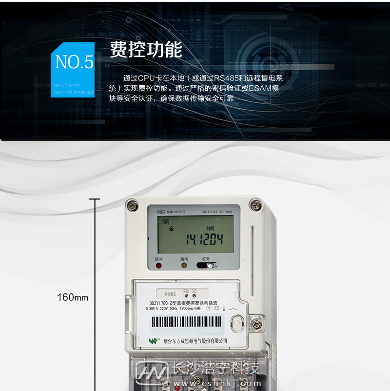 烟台威思顿DDZY178C-Z 单项本地费控智能电能表（载波/CPU卡）
