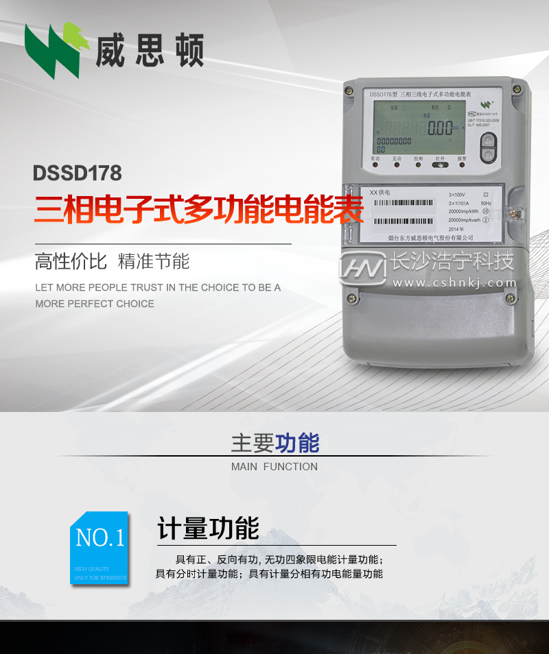 烟台威思顿DSSD178三相电子式多功能电能表
